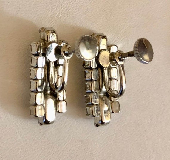 Vintage Elegant Rhinestone Earrings          474 - image 4