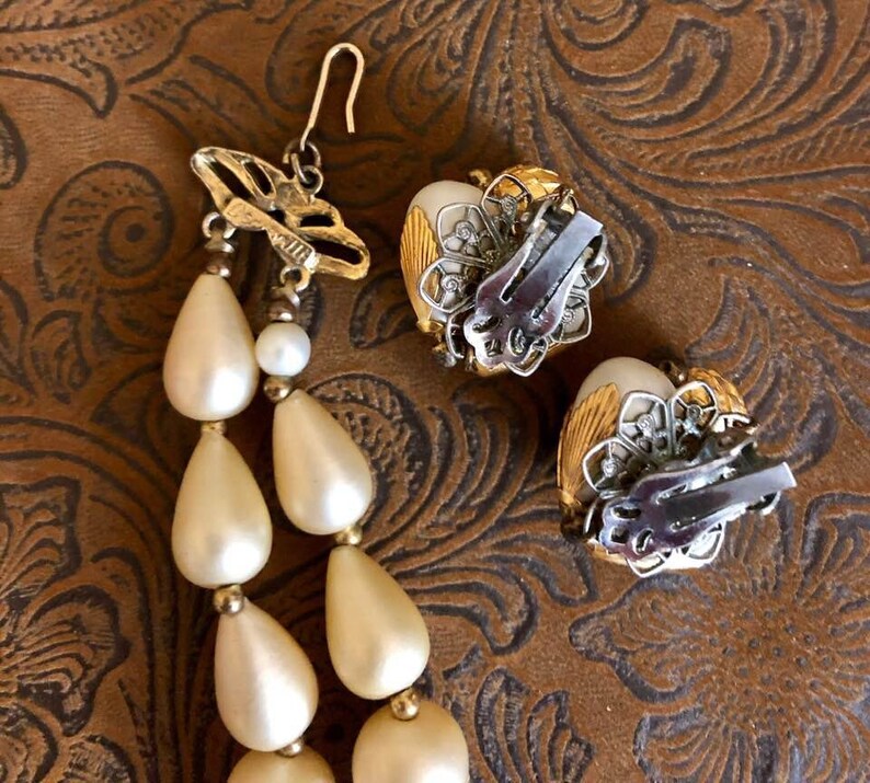 Vintage Deauville Double-Strand Beaded Choker and Earring Set 807