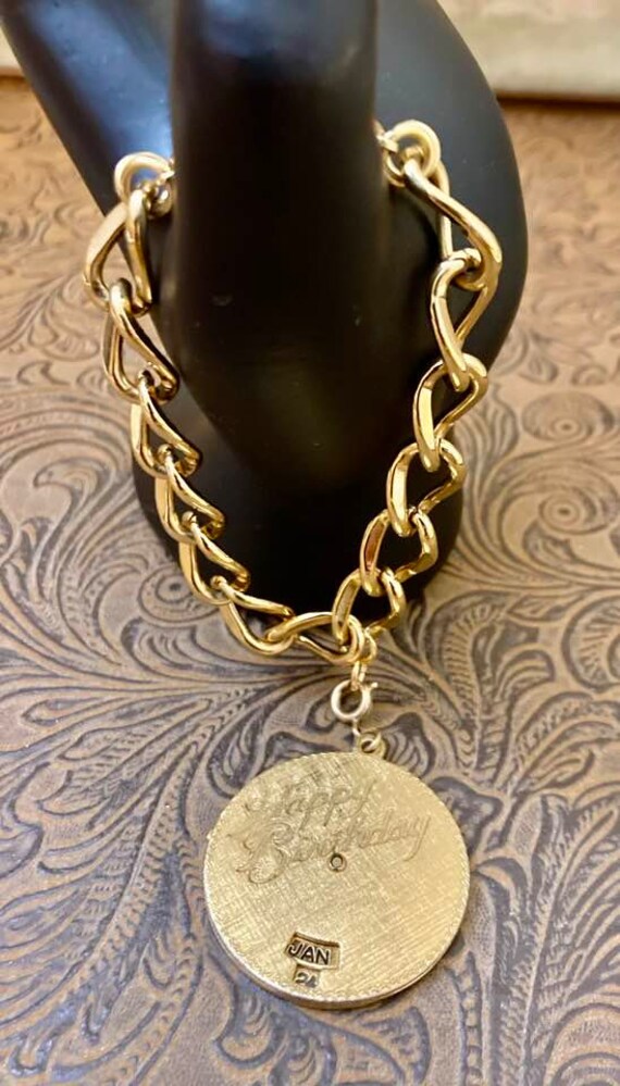 Vintage MONET Happy Birthday Charm Bracelet      … - image 6