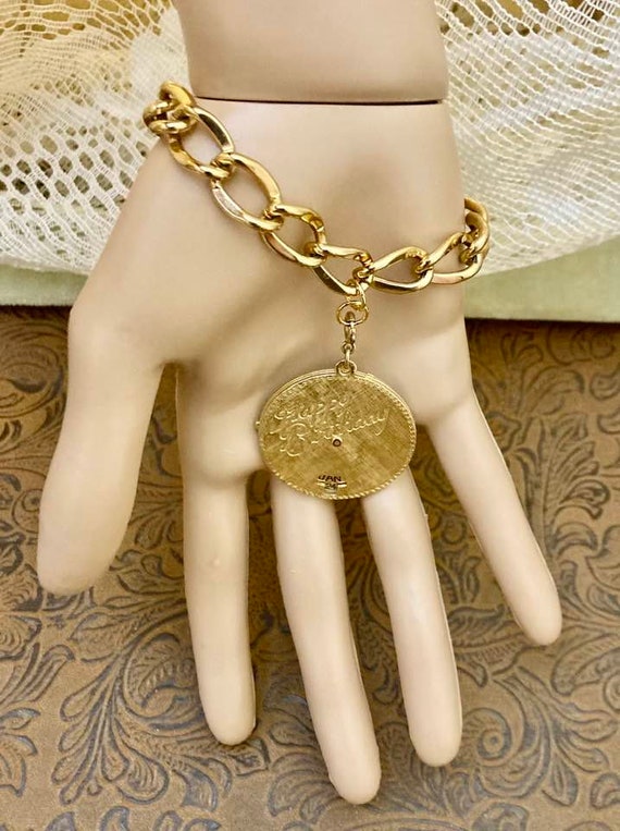Vintage MONET Happy Birthday Charm Bracelet      … - image 2