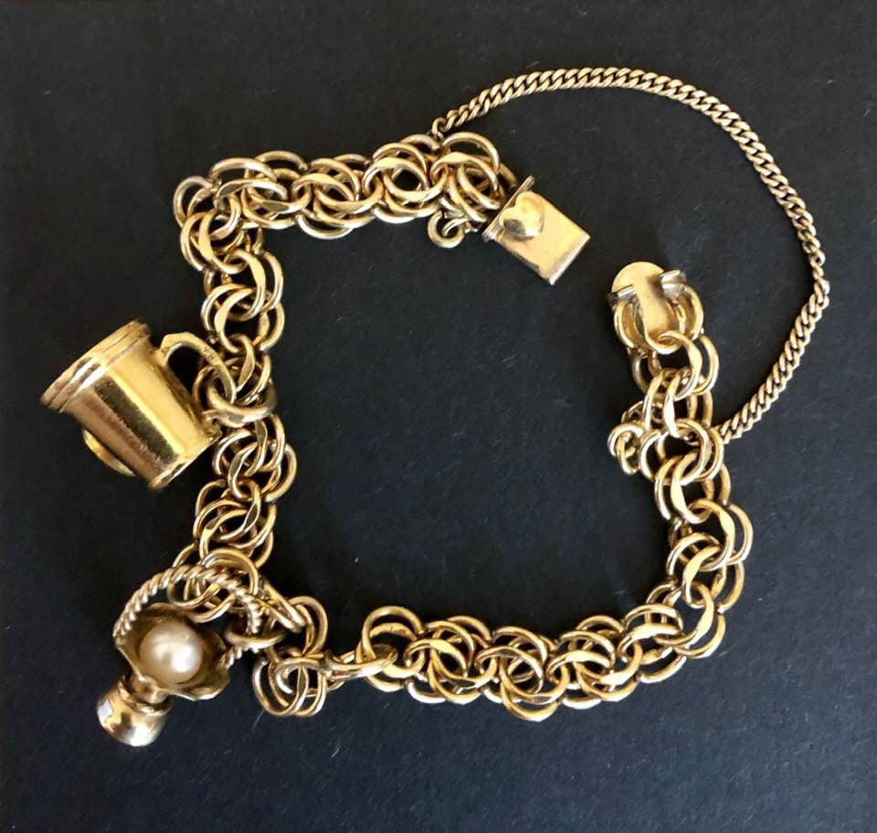Vintage ELCO Gold Filled Charm Bracelet With Charms GF60 - Etsy