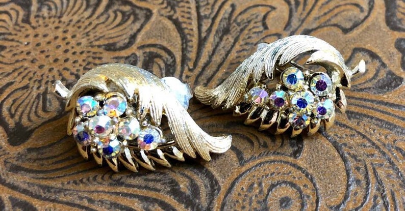 Vintage Coro Rhinestone Earrings 595