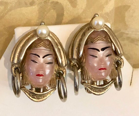 Vintage SELRO Asian Princess Earrings - image 1