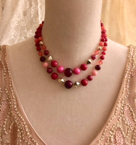 Vintage Beaded Necklace Japan 461