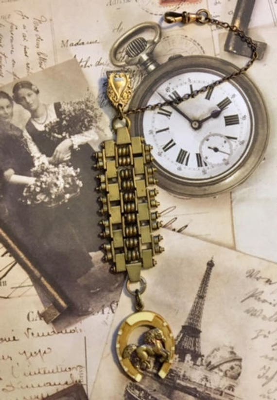 Vintage Watch Fob with Horseshoe and Horse       … - image 2