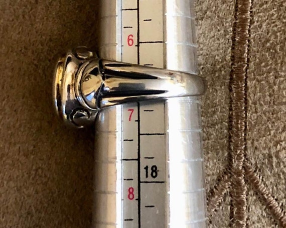 Vintage Sterling Silver Peridot Ring         308 - image 9