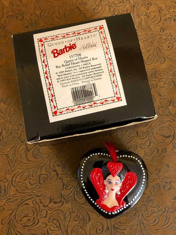 Vintage Bob Mackie Queen of Hearts Barbie Trinket Box - Gem