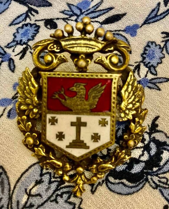 Vintage Coro Coat of Arms Brooch                 … - image 7