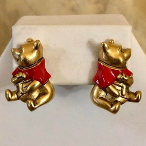 Vintage Disney Pooh Bear Clip Earrings
