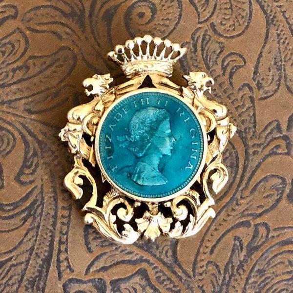 Vintage Jubilé d’argent de la reine Elizabeth II broche