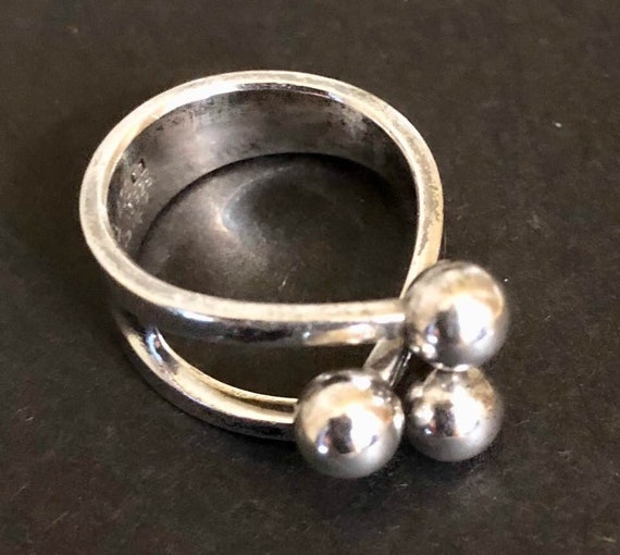 Vintage Anna Greta Eker Norway Sterling Silver Mid Century Modernist Ring             392