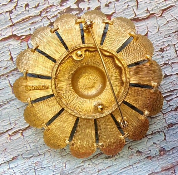 Vintage Sarah Coventry Gold Tone Sunflower (sold … - image 8