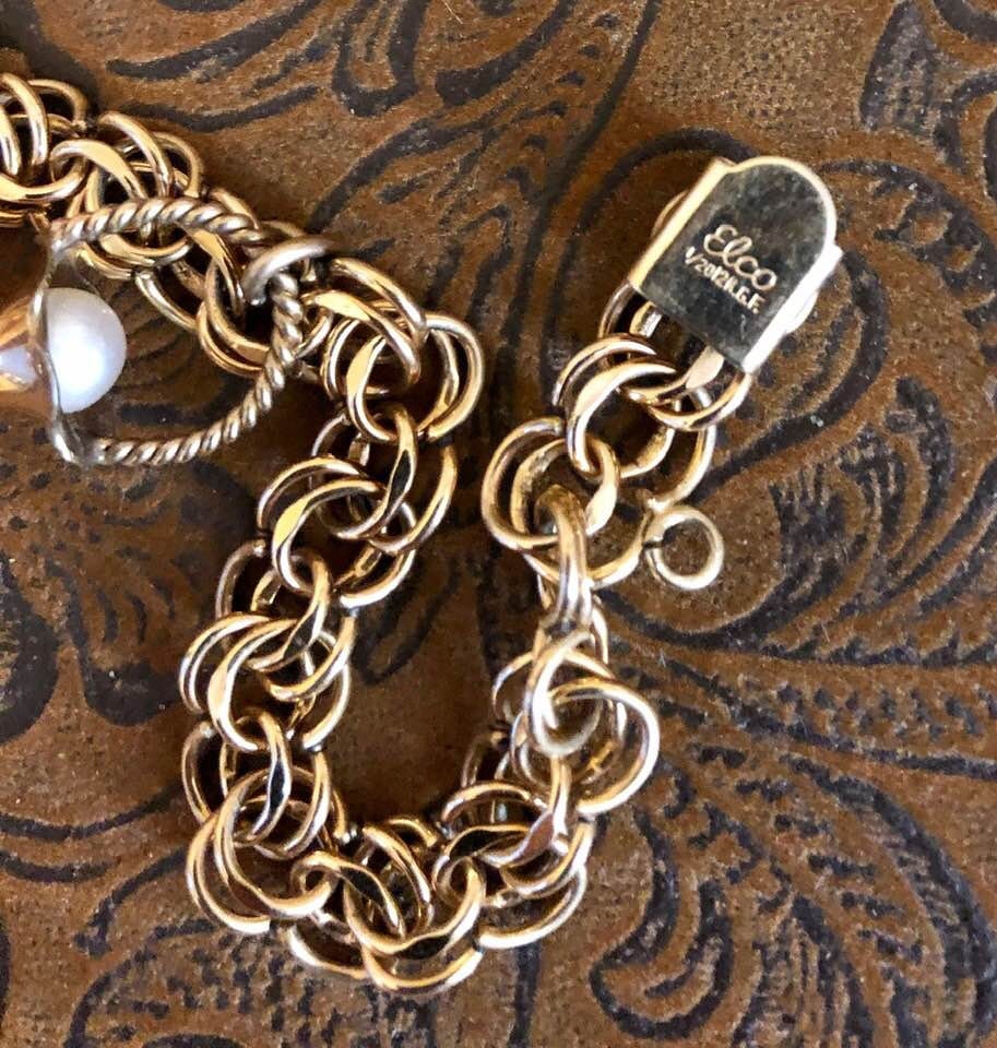 Vintage ELCO Gold Filled Charm Bracelet With Charms GF60 - Etsy