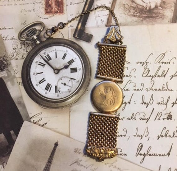 Vintage Pocket Watch Fob with Locket             … - image 2