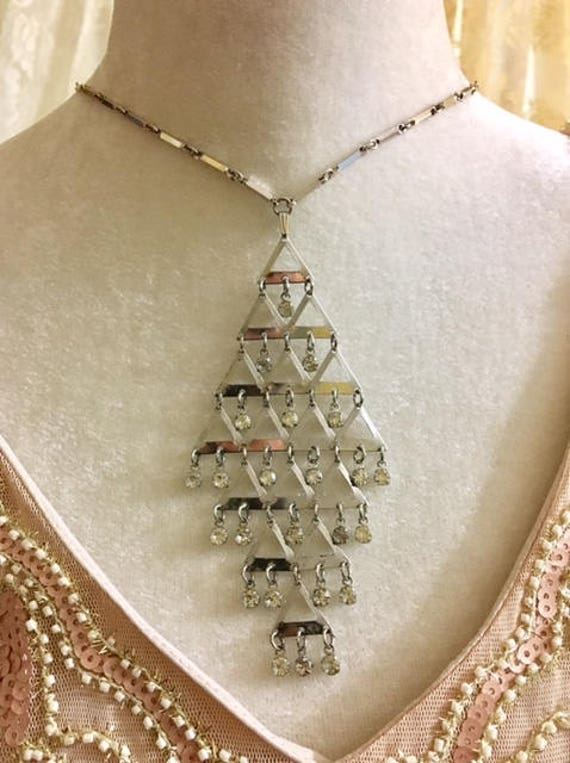 Vintage Sarah Coventry Triangular Rhinestone Neck… - image 1