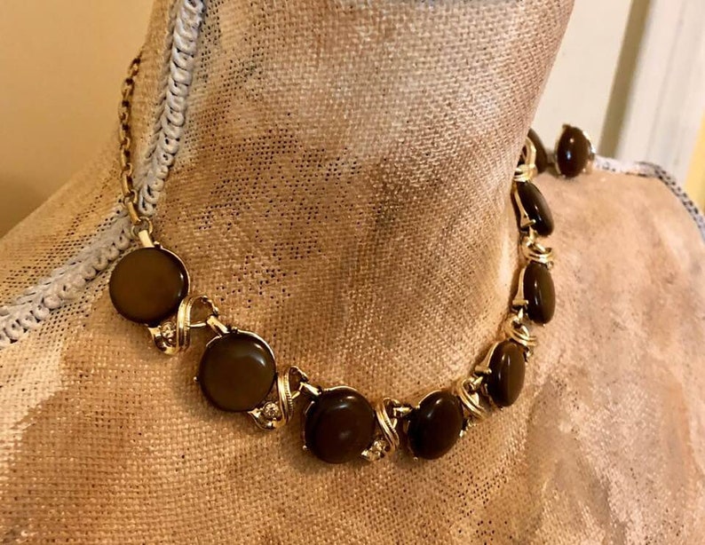 Vintage CORO Brown Jewelry Set 755 Etsy