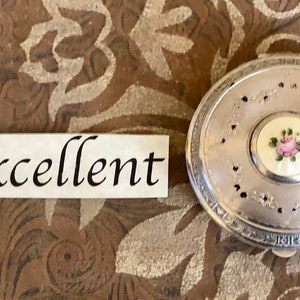 Vintage Guilloche Compact with Pink Rose Enamel Center           255