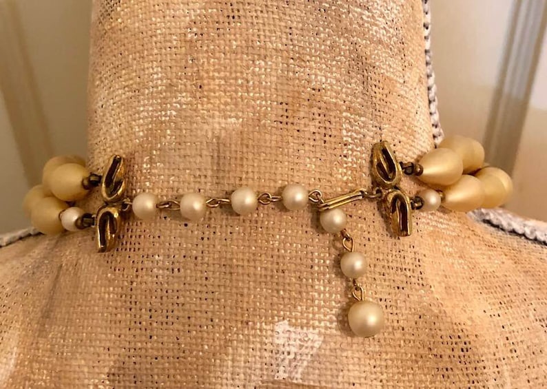 Vintage Deauville Double-Strand Beaded Choker and Earring Set 807