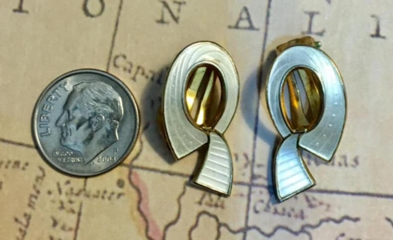 Vintage Ivar Holth Norway Sterling Silver Mid Century Modernist Earrings 361