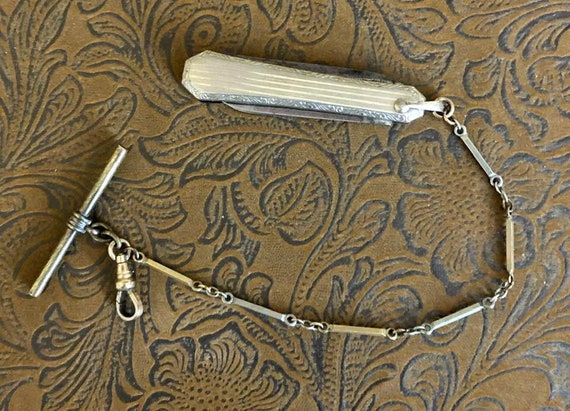 Vintage H.F.B. Pocket Watch Chain and Knife 980 - Etsy