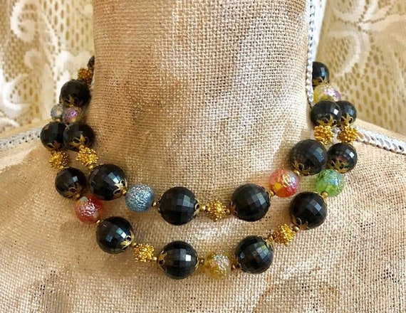 Vintage Deauville Double-Strand Beaded Choker and… - image 5