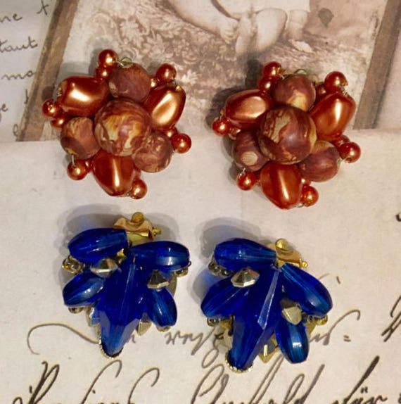 Vintage Hong Kong Hand Beaded/Hand Wired Earrings… - image 3