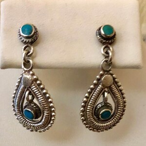 Vintage Sterling Silver and Turquoise Earrings