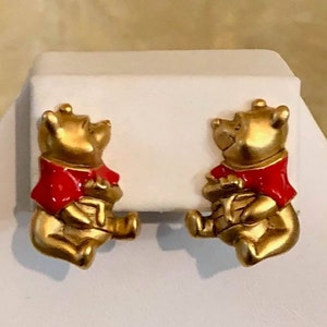 Vintage Disney Pooh Bear Clip Earrings