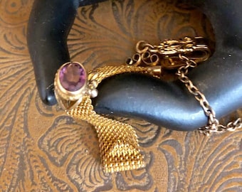 Vintage DFB Amethyst Pocket Watch Fob                   1016