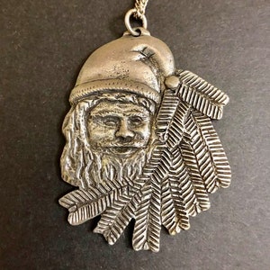 Vintage Havstan Norway Pewter Julenissen Necklace                      479