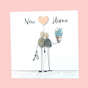 Luxury new home card, pebble new home card, special new home keepsake, quirky new home card watercolour illustration suitable for framing image 7