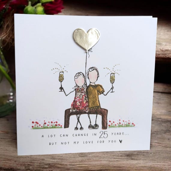 25th Wedding Anniversary Card, Husband 25th Anniversary Card