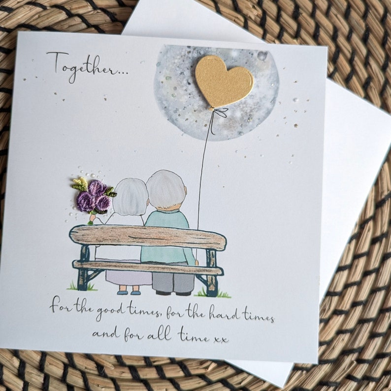 Anniversary card, husband anniversary card wife anniversary card, quirky unusual anniversary card or birthday card handmade original artwork bild 6