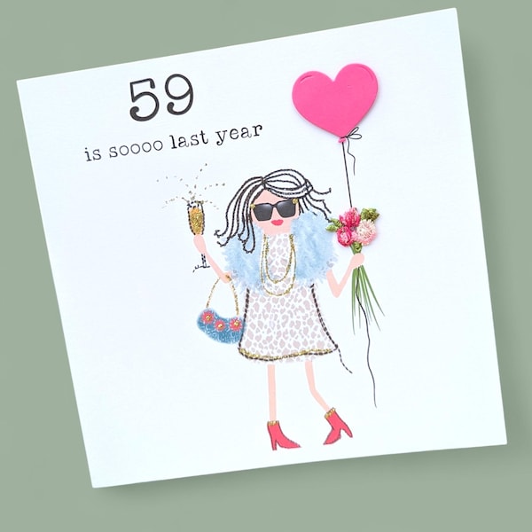 60th birthday card Best friend birthday card  3d handmade 60th birthday card, champagne card, funny 60th birthday card, quirky 60th birthday