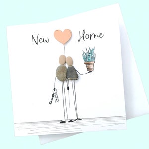 Luxury new home card, pebble new home card, special new home keepsake, quirky new home card watercolour illustration suitable for framing image 3