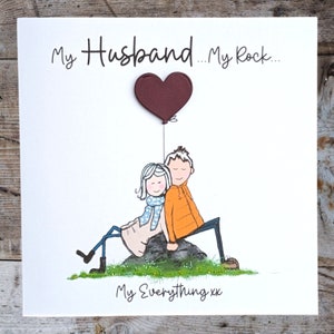 husband birthday card, quirky husband birthday card, handmade husband card, outdoor lover birthday card husband anniversary card  3d effects