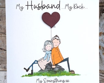 husband birthday card, quirky husband birthday card, handmade husband card, outdoor lover birthday card husband anniversary card  3d effects
