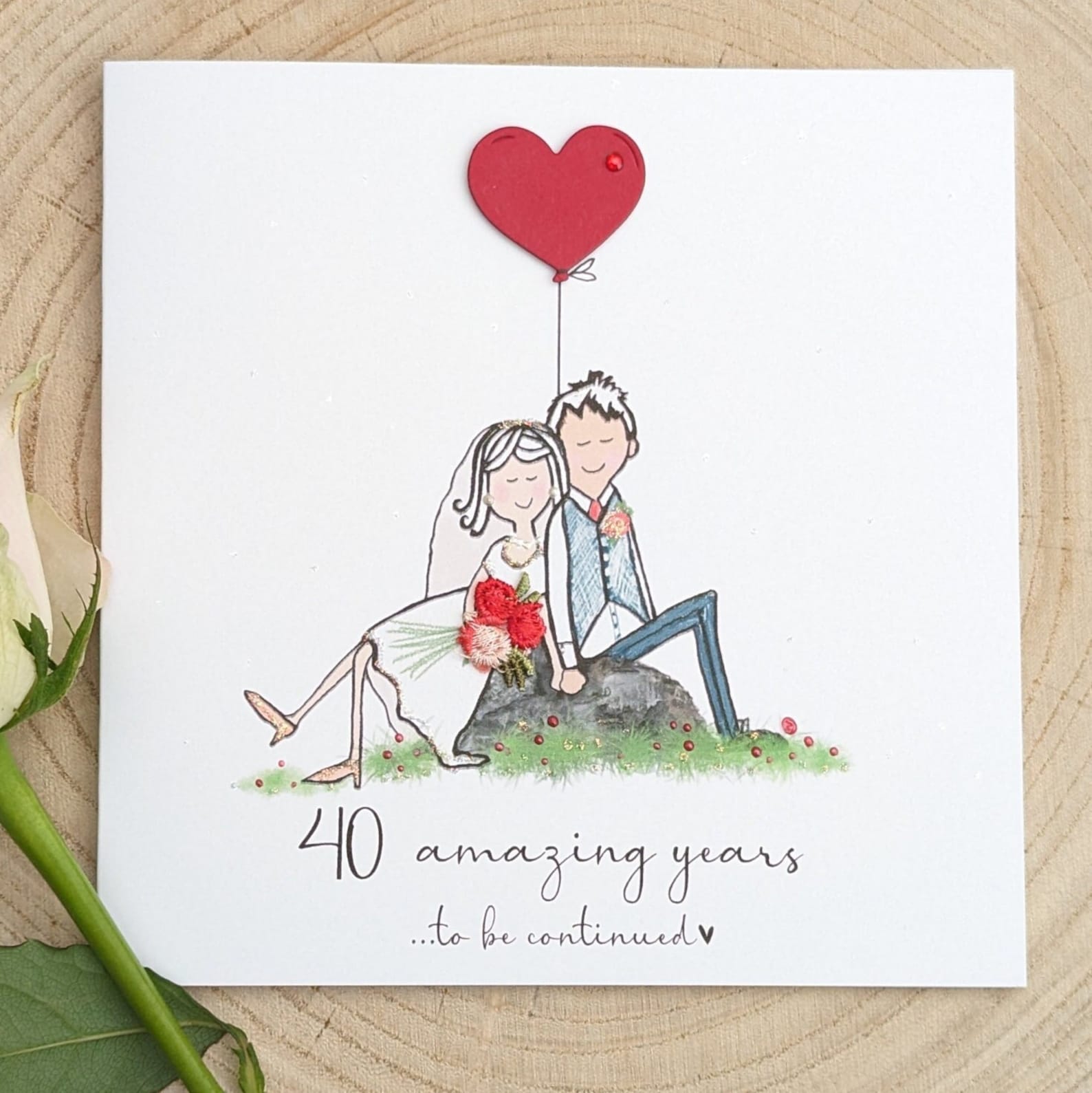 40th Wedding Anniversary Card, Ruby Wedding Anniversary Card Husband ...