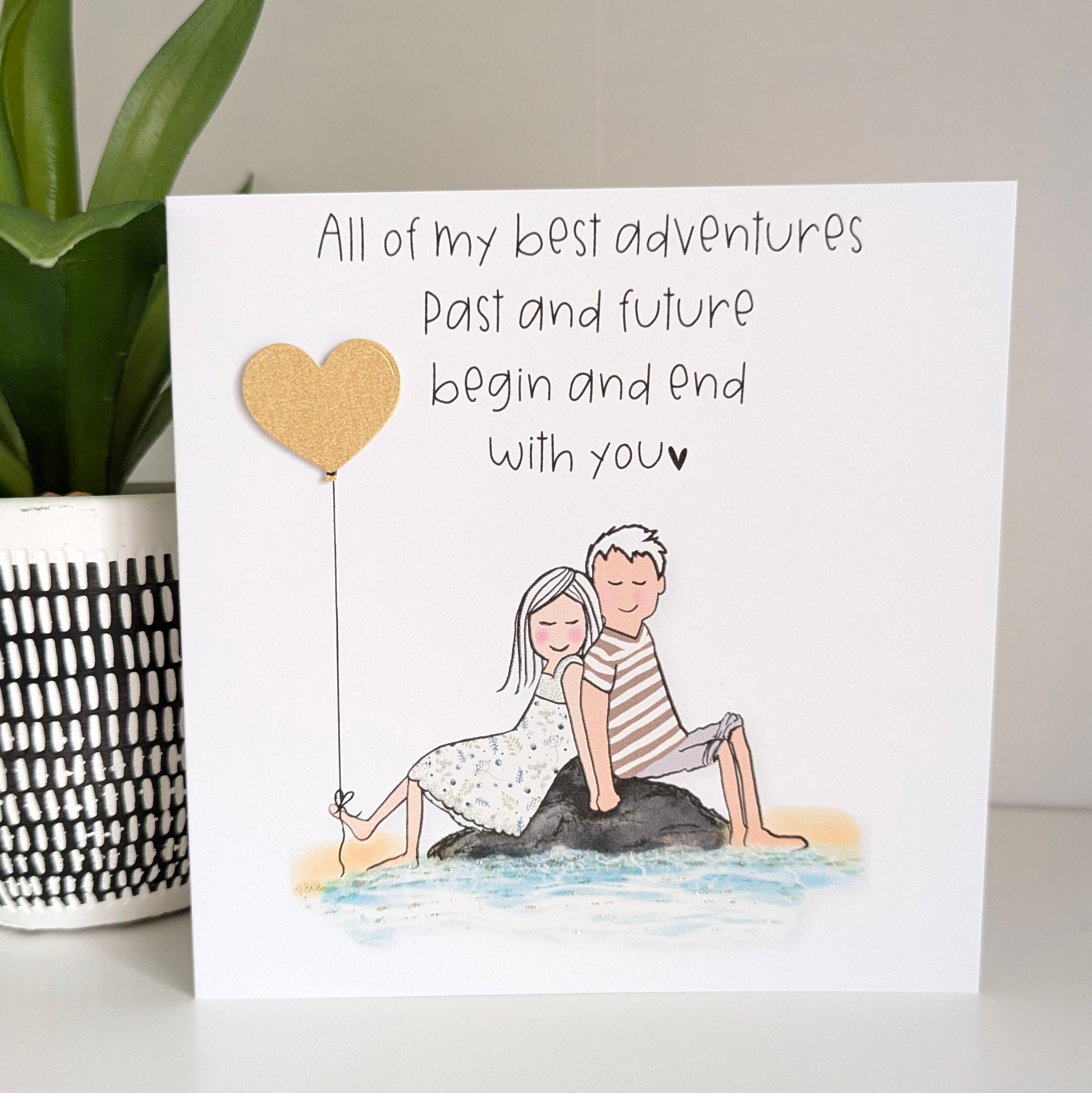 Anniversary Card, Husband, Wife, Birthday Card, Handmade Hand