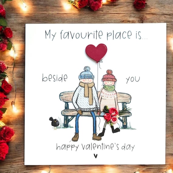 Husband valentine's card wife valentine card quirky valentine card girlfriend boyfriend Valentine's card handmade original artwork 3d design