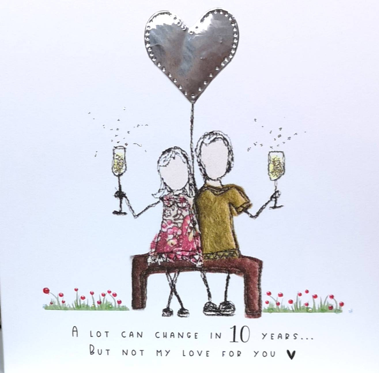 10th Wedding Anniversary Card Husband 10th Anniversary Card Etsy UK