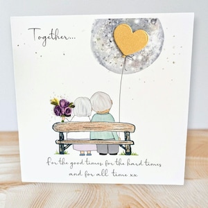 Anniversary card, husband anniversary card wife anniversary card, quirky unusual anniversary card or birthday card handmade original artwork