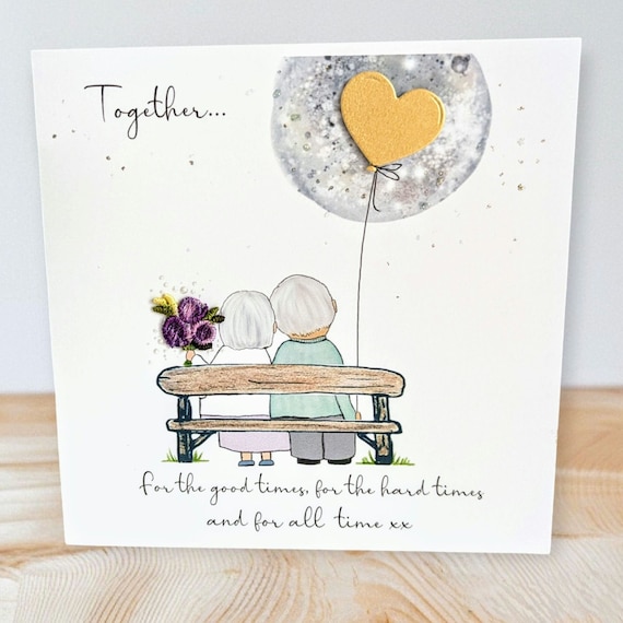 Anniversary card, husband anniversary card wife anniversary card, quirky unusual anniversary card or birthday card handmade original artwork