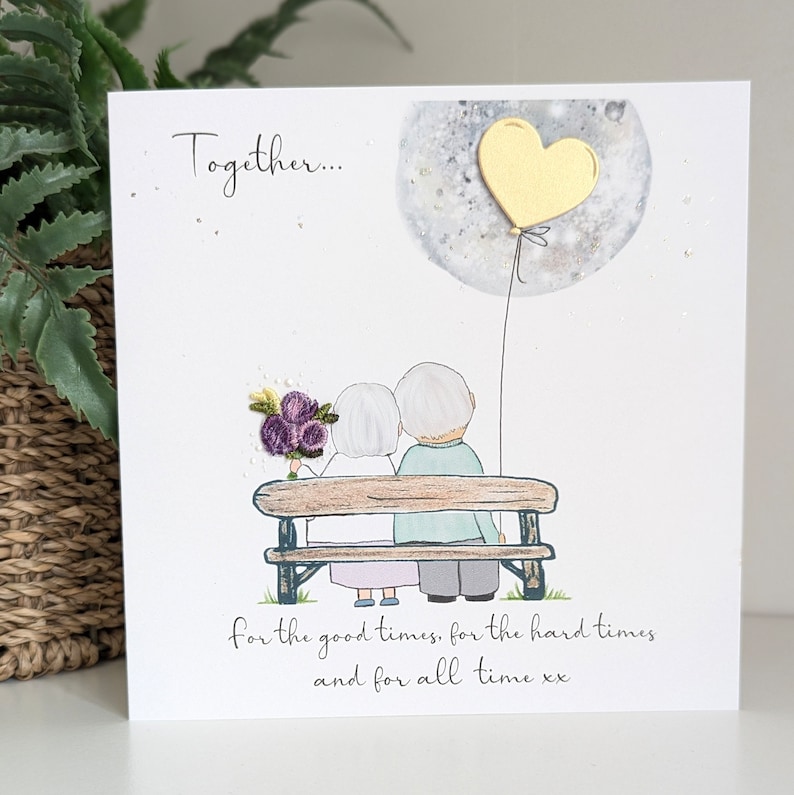 Anniversary card, husband anniversary card wife anniversary card, quirky unusual anniversary card or birthday card handmade original artwork bild 3