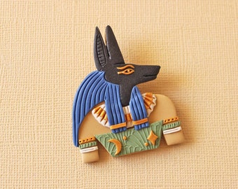 Anubis brooch, Ancient Egypt Jackal God Jewelry, Egyptian Lord of Underworld Gift