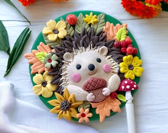 Hedgehog brooch, Autumn accessories, cute animals jewelry