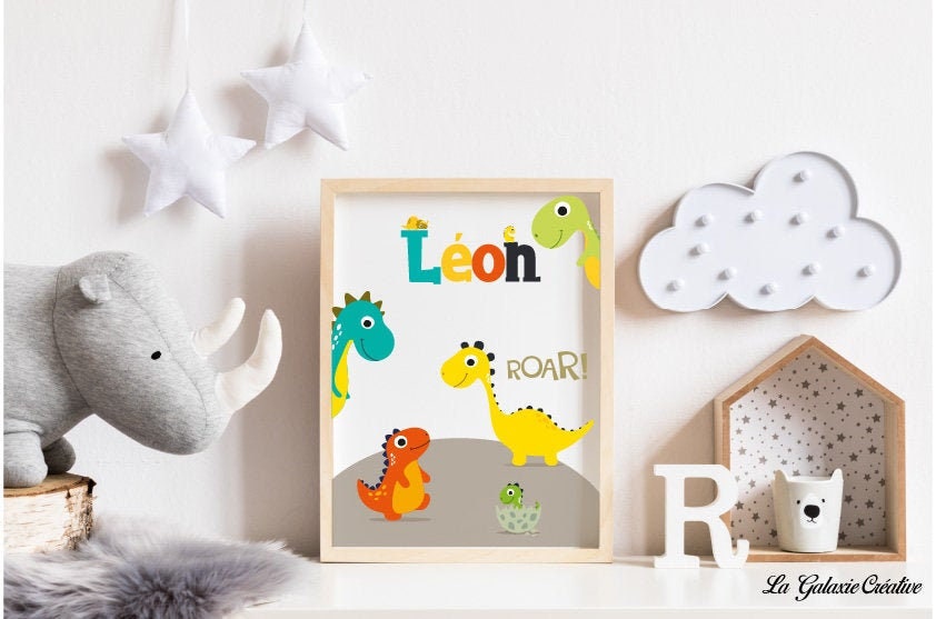 Affiche de Naissance Personnalisée Pour Chambre d'enfant - Modèle Léon