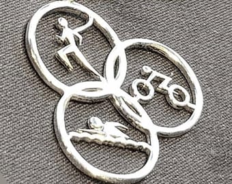 Triathlon Gift -SILVER/ GOLD/ White Gold 14K Charm & Necklace, For Kids And Men or Women ironman 140.2