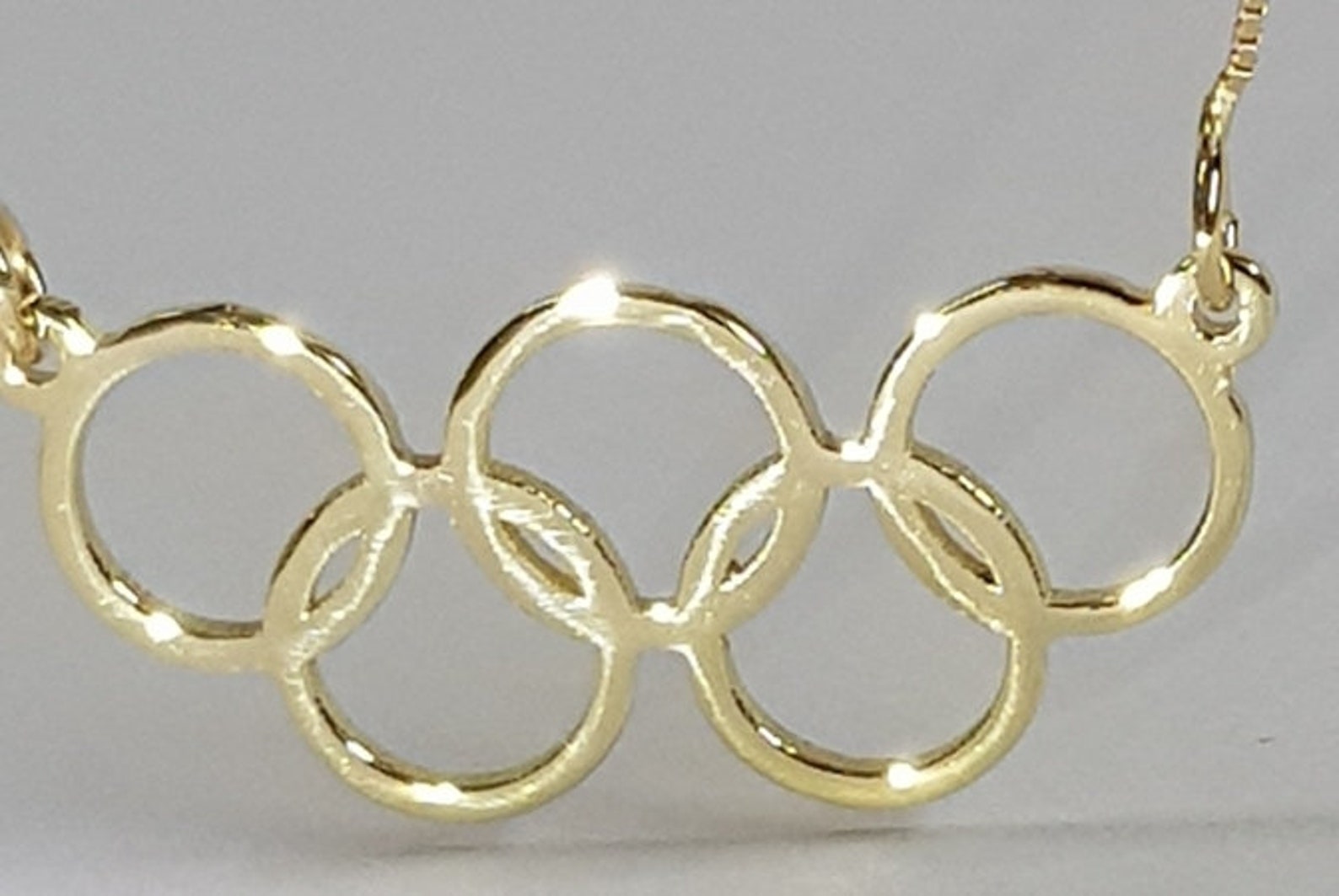 YELLOW / WHITE 14K GOLD Olympic Games Necklace Pendent Etsy