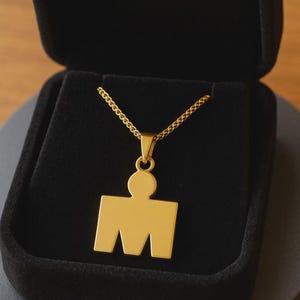 Handmade 14K Gold & Sterling Silver Ironman Triathlon Pendant Necklace